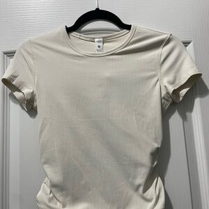Lululemon Athletica Cream Short Sleeve Top